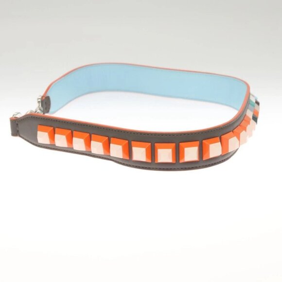 FENDI Strap You Shoulder Strap Leather Gray Auth - Picture 4 of 7